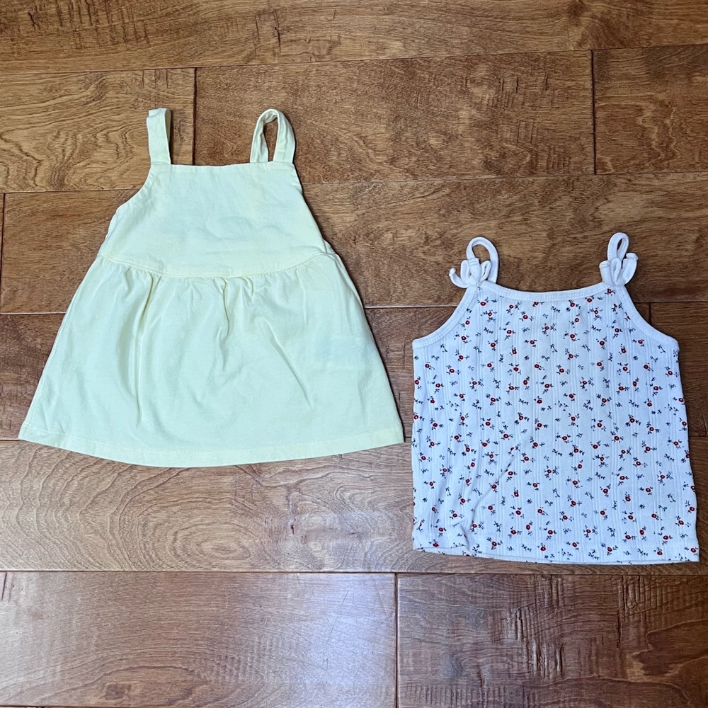 Toddler Girls babyGap Tank Tops - 4T - 2 included! - Floral + Butter Yellow